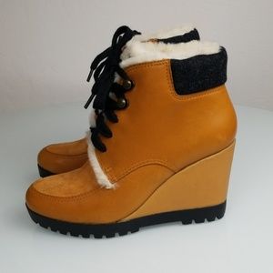 Cole Haan Lace Fur Water Proof Ankle Boots